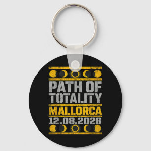 Mallorca Solar Eclipse 2026 - Industrial Stencil Key Ring