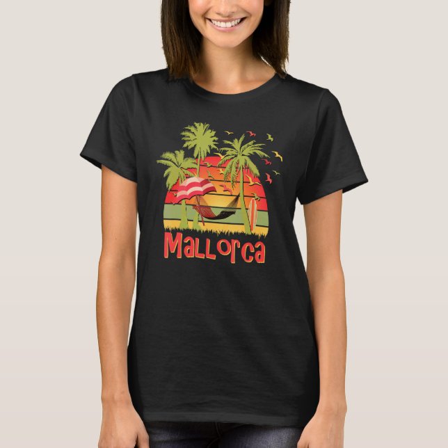Mallorca Spain Beach Hammock Sunset T-Shirt (Front)