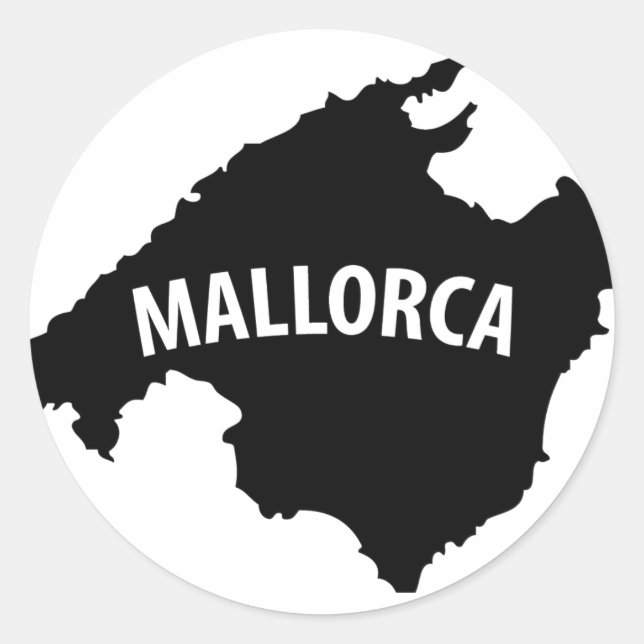 mallorca spain contour icon classic round sticker (Front)