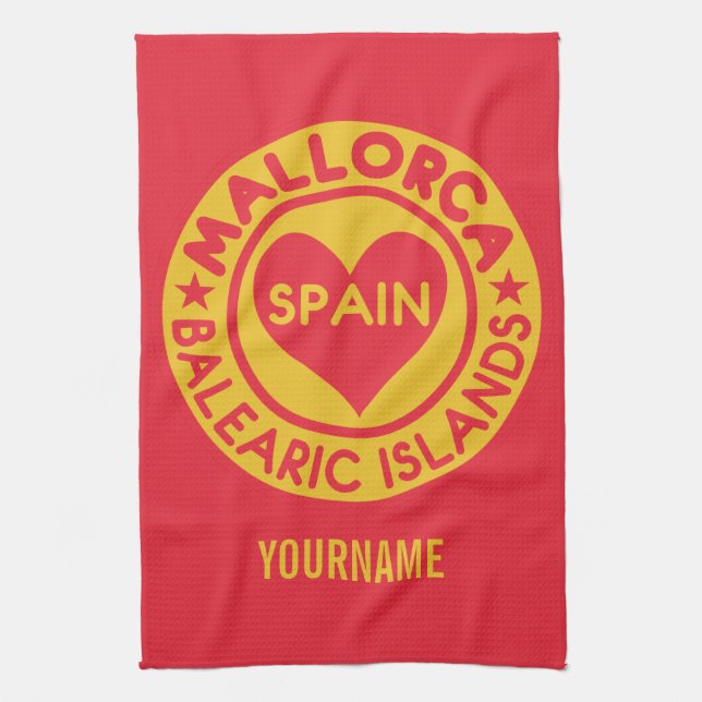 MALLORCA Spain custom monogram hand towel (Vertical)