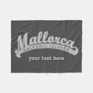 MALLORCA Spain custom text & colour fleece blanket