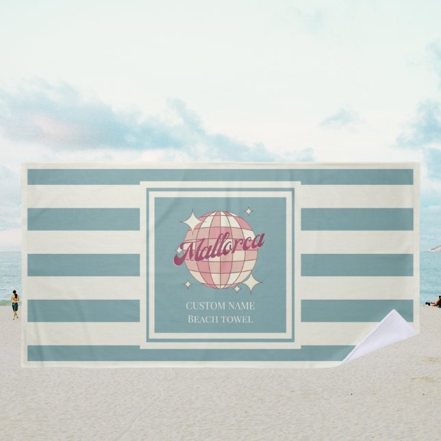 Mallorca Spain holiday vacation name Beach Towel (Creator Uploaded)