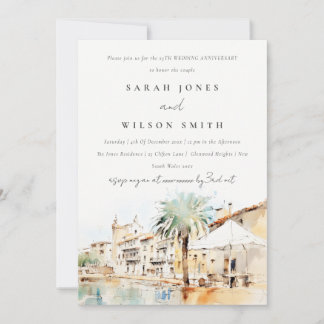 Mallorca Spain Landscape Wedding Anniversary Invitation