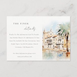 Mallorca Spain Landscape Wedding Details Enclosure Card