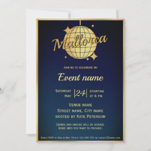 Mallorca Spain party night fiesta event Invitation