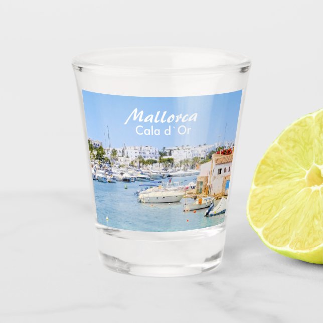 Mallorca Spain Port of Cala d`Or Souvenir Shot Glass (Front)