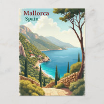 Mallorca Spain Travel Art Vintage