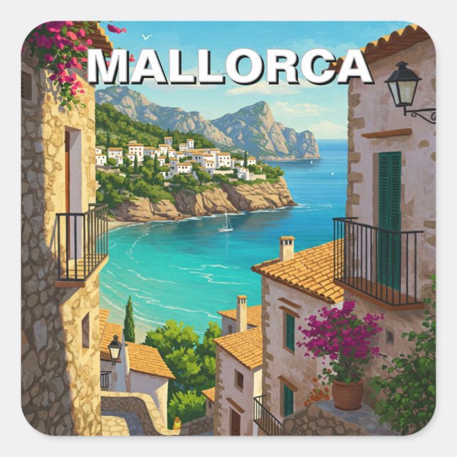 Mallorca Spain Travel Square Sticker (Front)