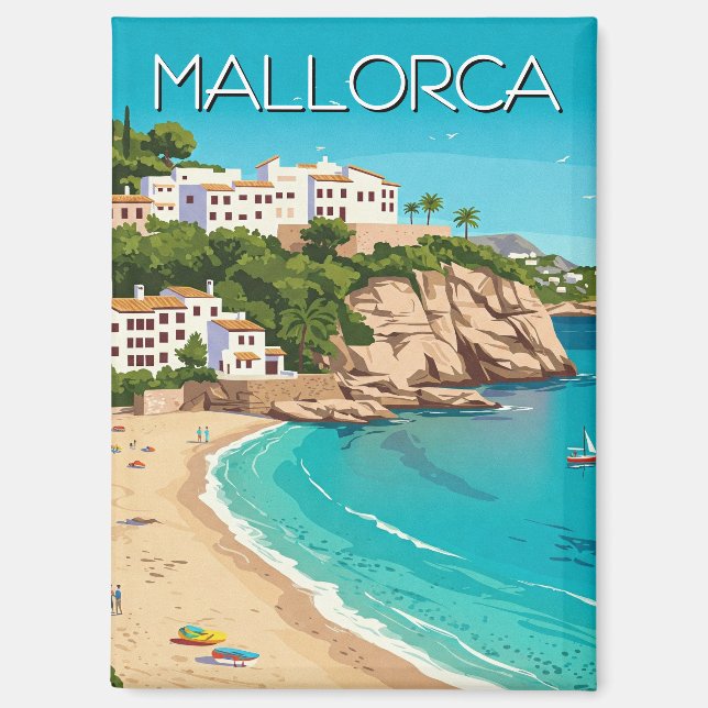Mallorca Spain Travel Vintage Magnet (Front)