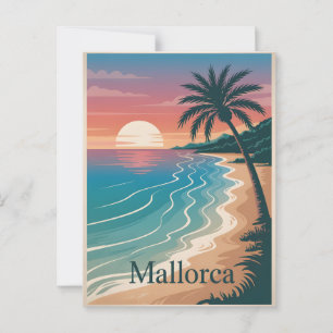 Mallorca vintage minimalistic postcard