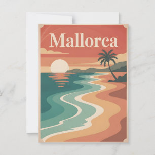 Mallorca vintage minimalistic  postcard