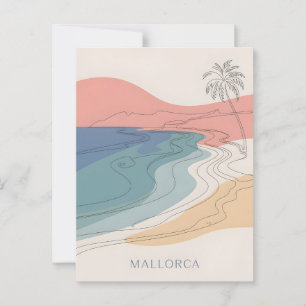 Mallorca vintage minimalistic postcard