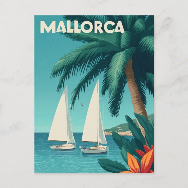 Mallorca vintage postcard (Front)