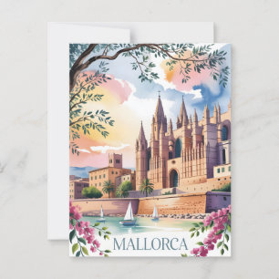 Mallorca watercolor painting aquarell postcard