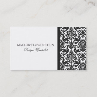 Mallory #3 Chic Black Damask Business Card