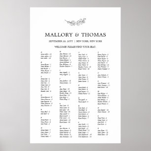 Mallory Elegant Alphabetical Seating Chart