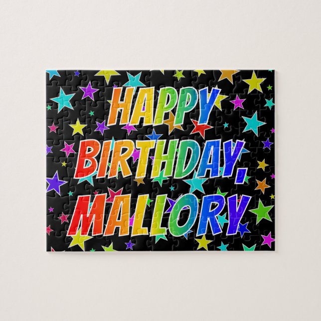 "MALLORY" First Name, Fun "HAPPY BIRTHDAY" Jigsaw Puzzle (Horizontal)