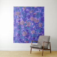 Mallow Bloom, Malva Flowers Floral Painting Purple