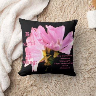 Mallow Bouquet Philippians 4:6 Cushion