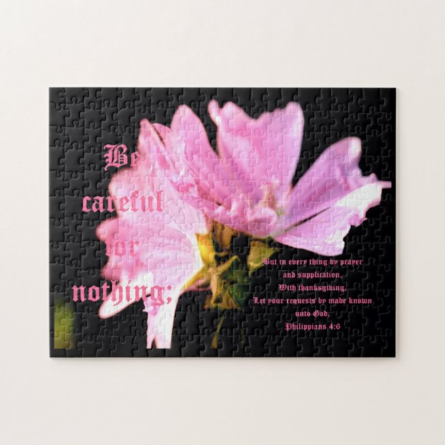 Mallow Bouquet Philippians 4:6 Jigsaw Puzzle (Horizontal)
