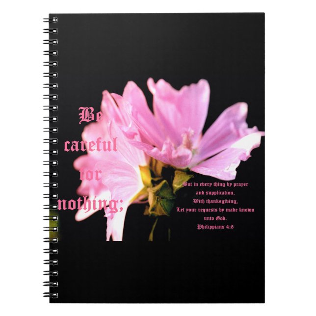 Mallow Bouquet Philippians 4:6 Notebook (Front)