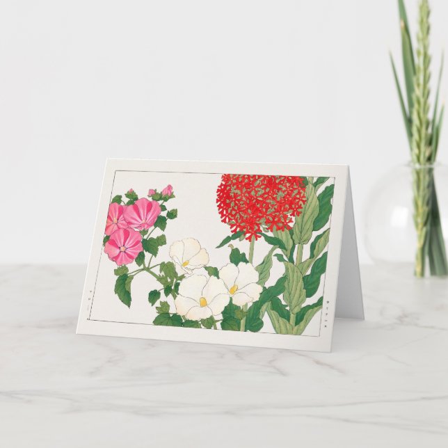 Mallow, Centranthus by Tanigami Konan Card (Front)