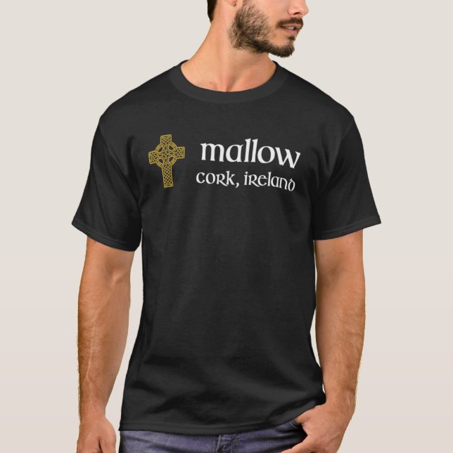 Mallow Cork Celtic Cross Ireland Gaelic & Hurling T-Shirt (Front)