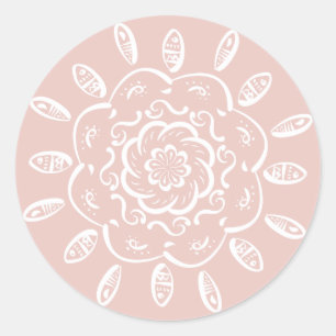 Mallow Mandala Classic Round Sticker