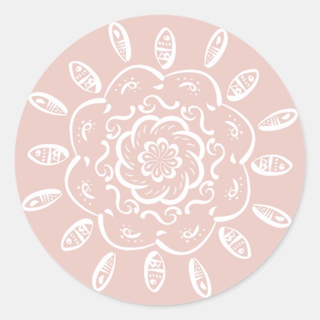 Mallow Mandala Classic Round Sticker (Front)
