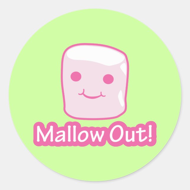 Mallow Out! Classic Round Sticker (Front)