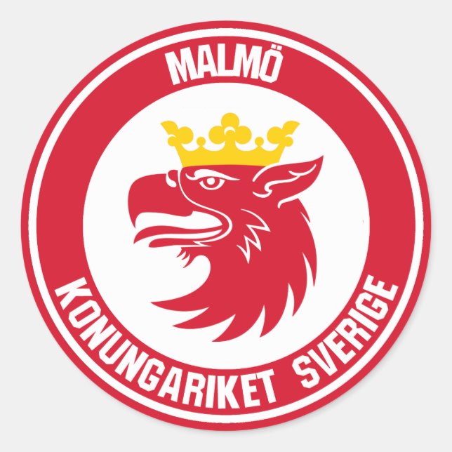 Malmö Round Emblem Classic Round Sticker (Front)
