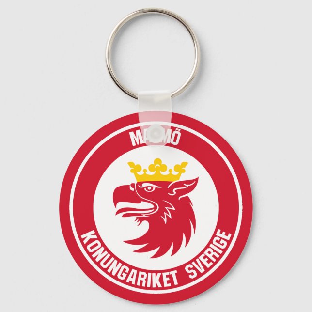 Malmö Round Emblem Key Ring (Front)