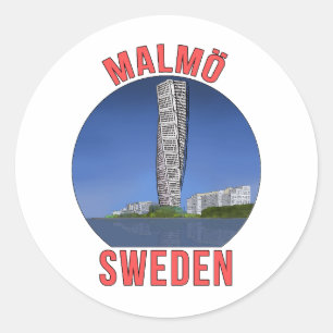Malmo Sweden Classic Round Sticker