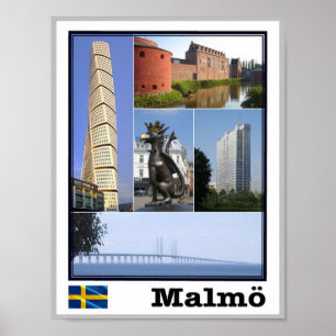 Malmö - Sweden - Mosaic - Poster