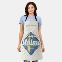 Malmo Sweden Retro Flag Vintage Moose Souvenir