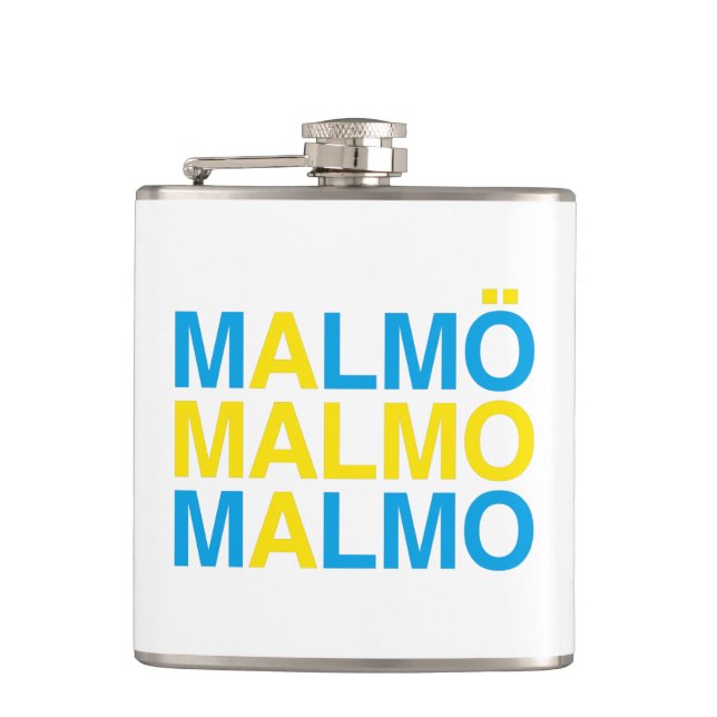 MALMO Swedish Flag Hip Flask (Front)