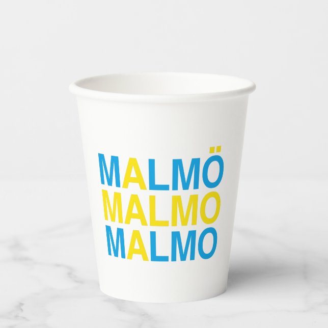 MALMO Swedish Flag Paper Cups (Front)