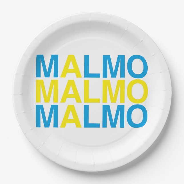 MALMO Swedish Flag Paper Plate (Front)