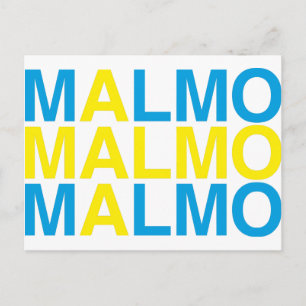 MALMO Swedish Flag Postcard