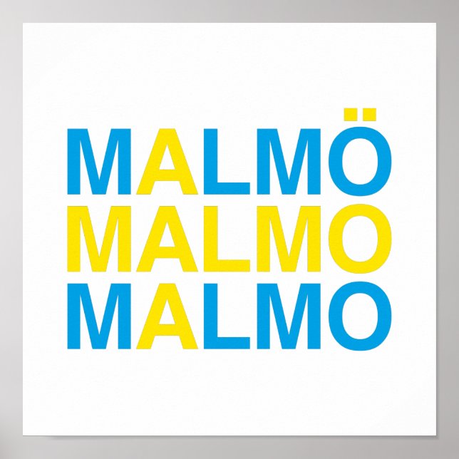 MALMO Swedish Flag Poster (Front)