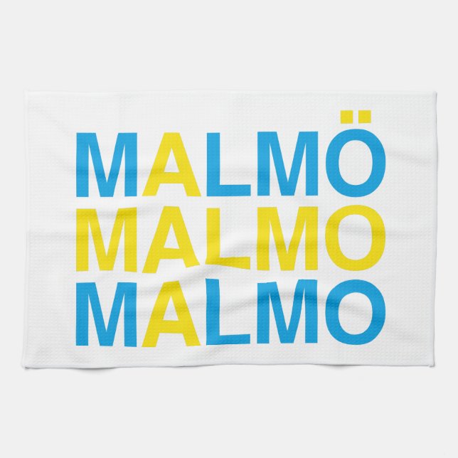 MALMO Swedish Flag Tea Towel (Horizontal)