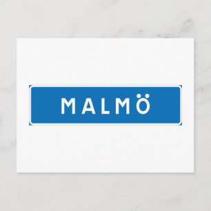 Malmo, Swedish road sign Postcard