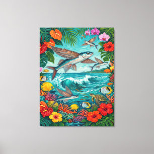 Malolo and surf art canvas print