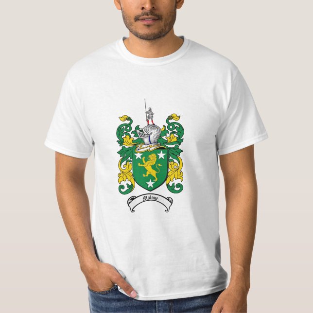 Malone Family Crest - Malone Coat of Arms T-Shirt (Front)