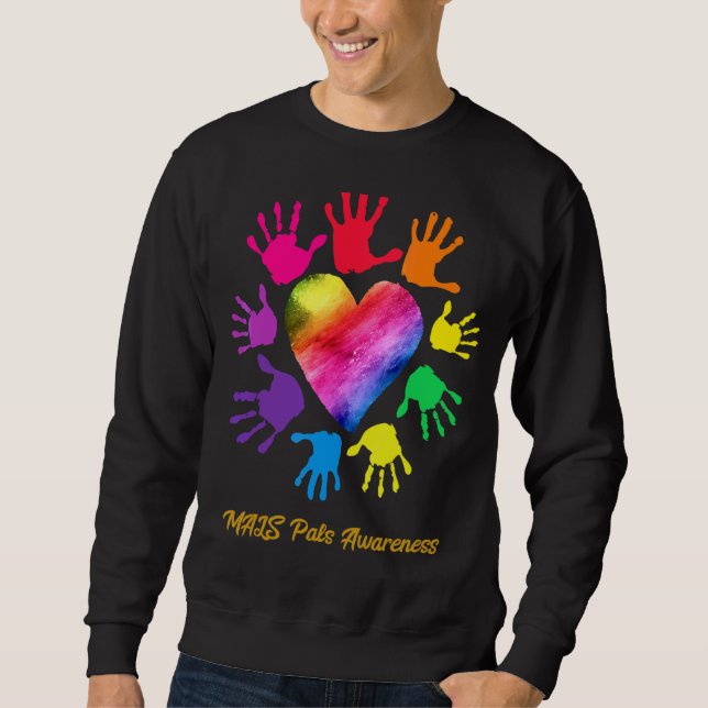 Mals Pals Awareness Hands Mals Pals Sweatshirt (Front)