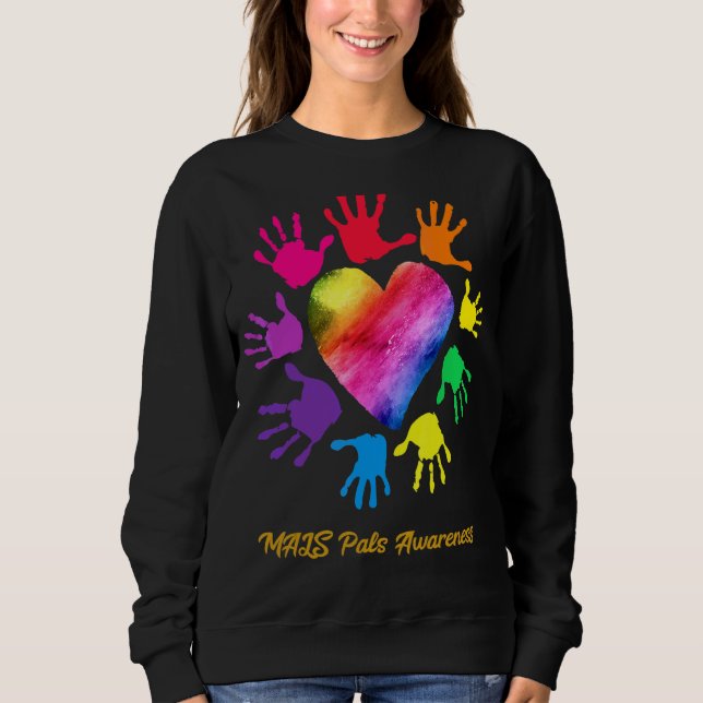 Mals Pals Awareness Hands Mals Pals Sweatshirt (Front)