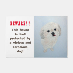 Malshi, Maltese, Shih Tzu, Funny Guard Dog Doormat