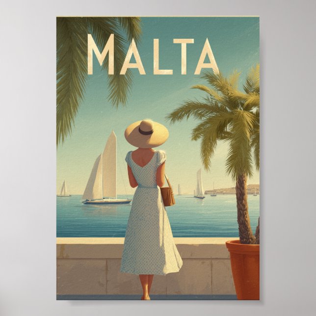 Malta 50s vintage poster (Front)