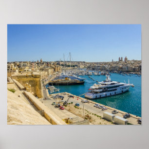 Malta Birgu Waterfront Fort St. Angelo Vittoriosa Poster