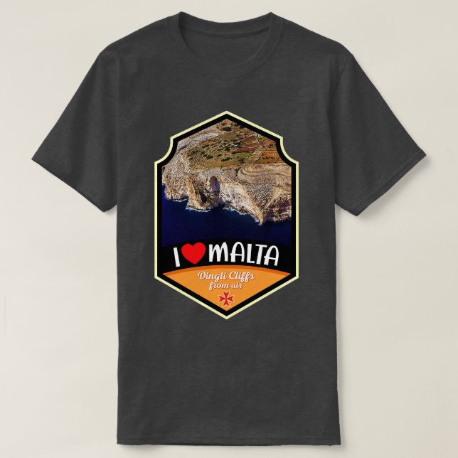 Malta Dingli Cliffs From Airliner T-Shirt (Design Front)